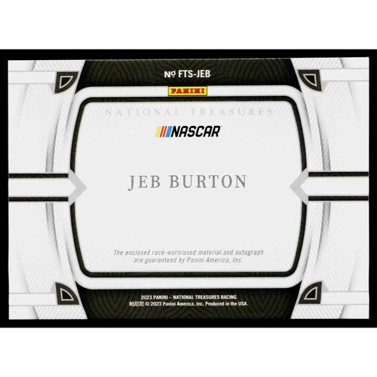 2023 Panini National Treasures Jeb Burton Firesuit Treasures Signatures #/99