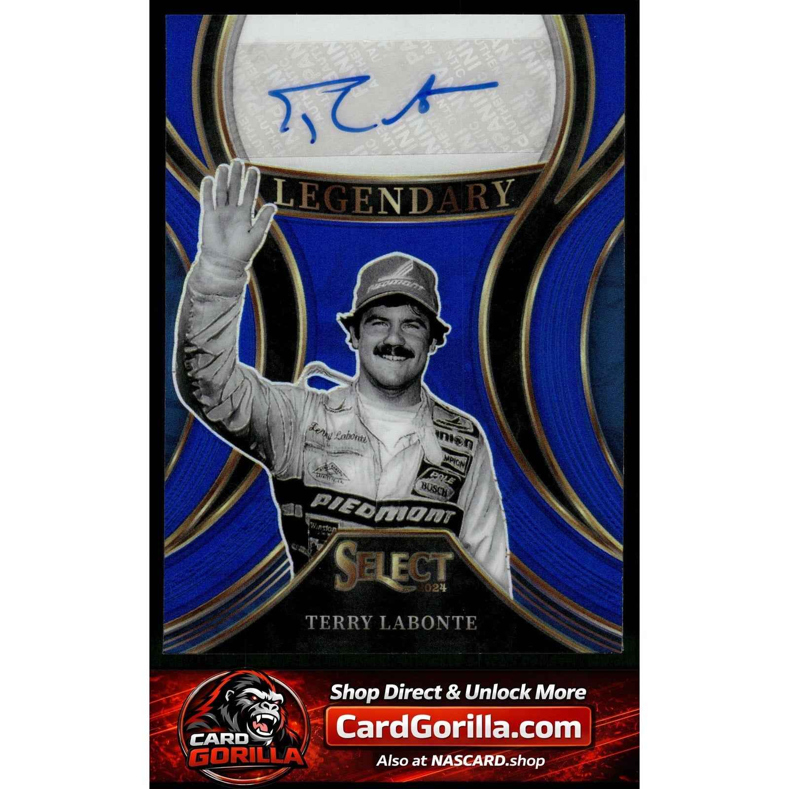 2024 Panini Select #LS-TLT Terry Labonte Legendary Signatures Blue Prizms #/49
