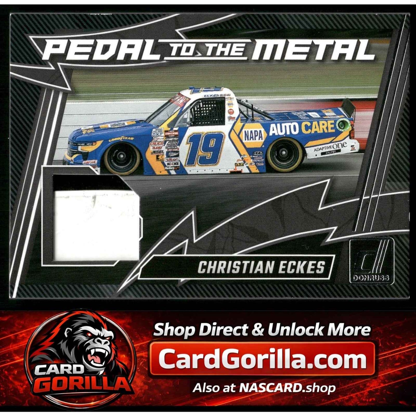 2025 Donruss #PM-CES Christian Eckes Pedal to the Metal Materials