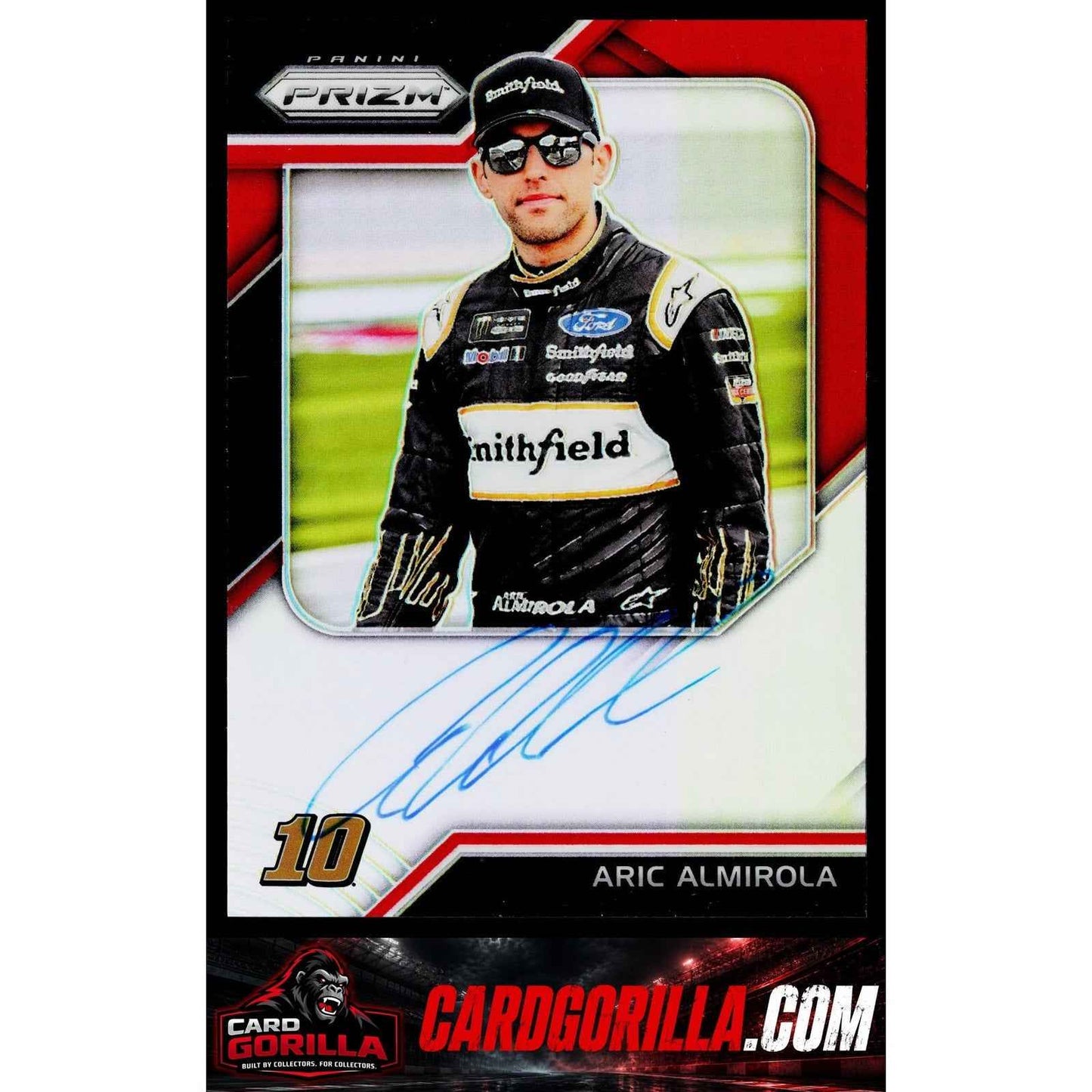 2018 Panini Prizm #DS-AA Aric Almirola Driver Signatures Red Prizm #/50