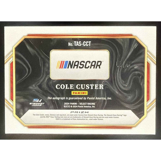 2024 Panini Select Cole Custer Trackside Action Signatures Gold Prizms /10