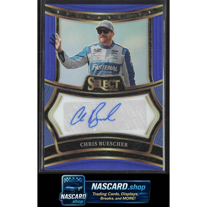 2025 Panini Select #S-CBR Chris Buescher Signatures Blue Prizms #/99