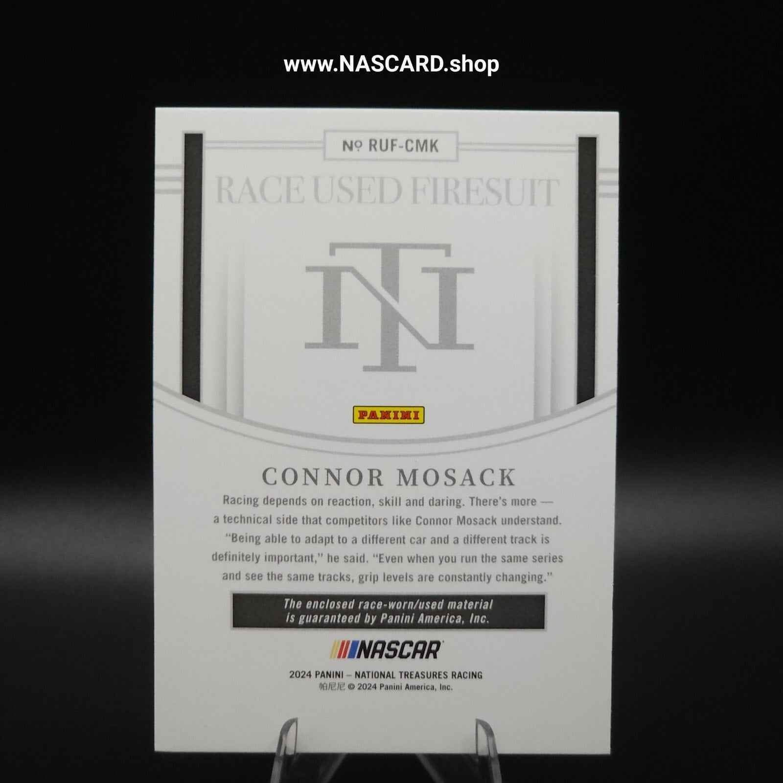 2024 National Treasures Race Used Firesuit Holo Gold Connor Mosack /10 - NASCARD.shop