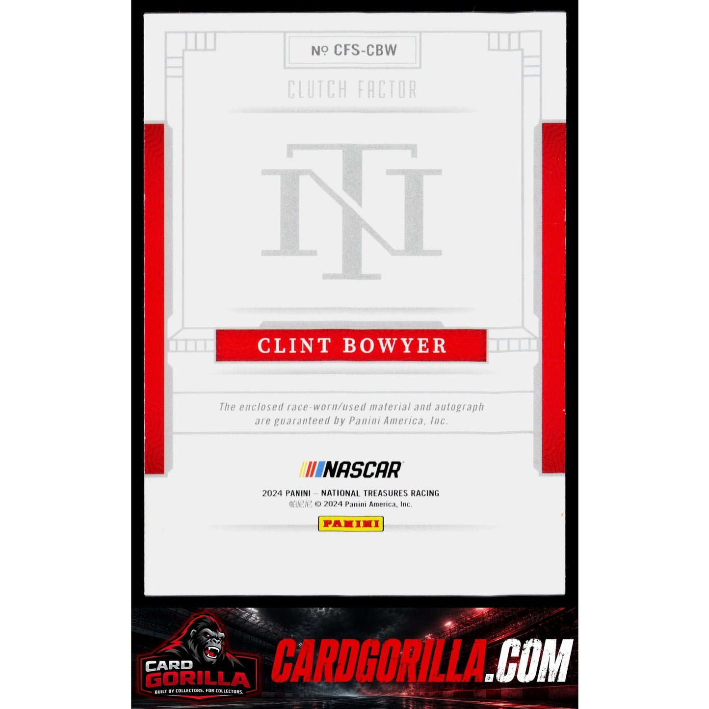2024 Panini National Treasures Clint Bowyer Clutch Factor Signatures #/49