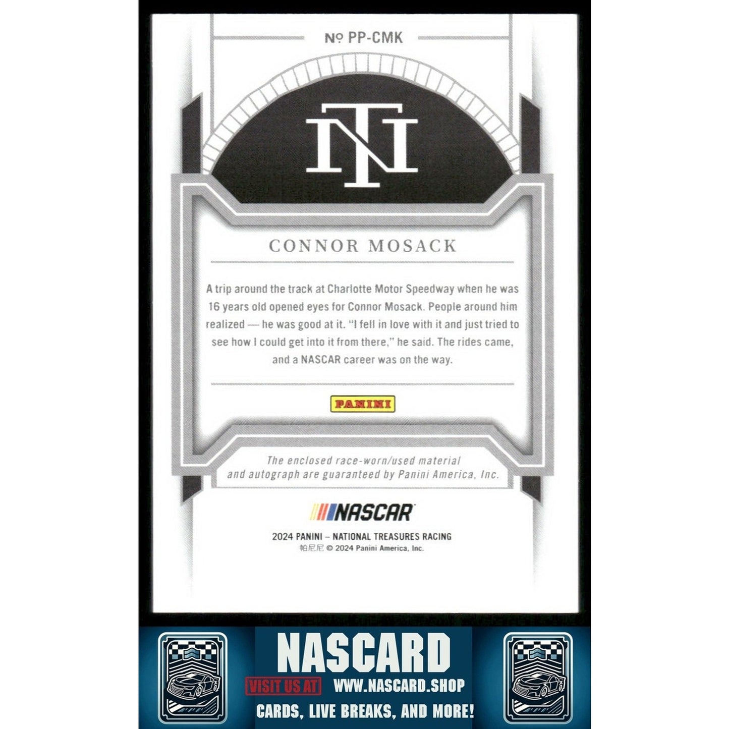 2024 Panini National Treasures #PP-CMK Connor Mosack Premium Patches Holo Silver - NASCARD.shop