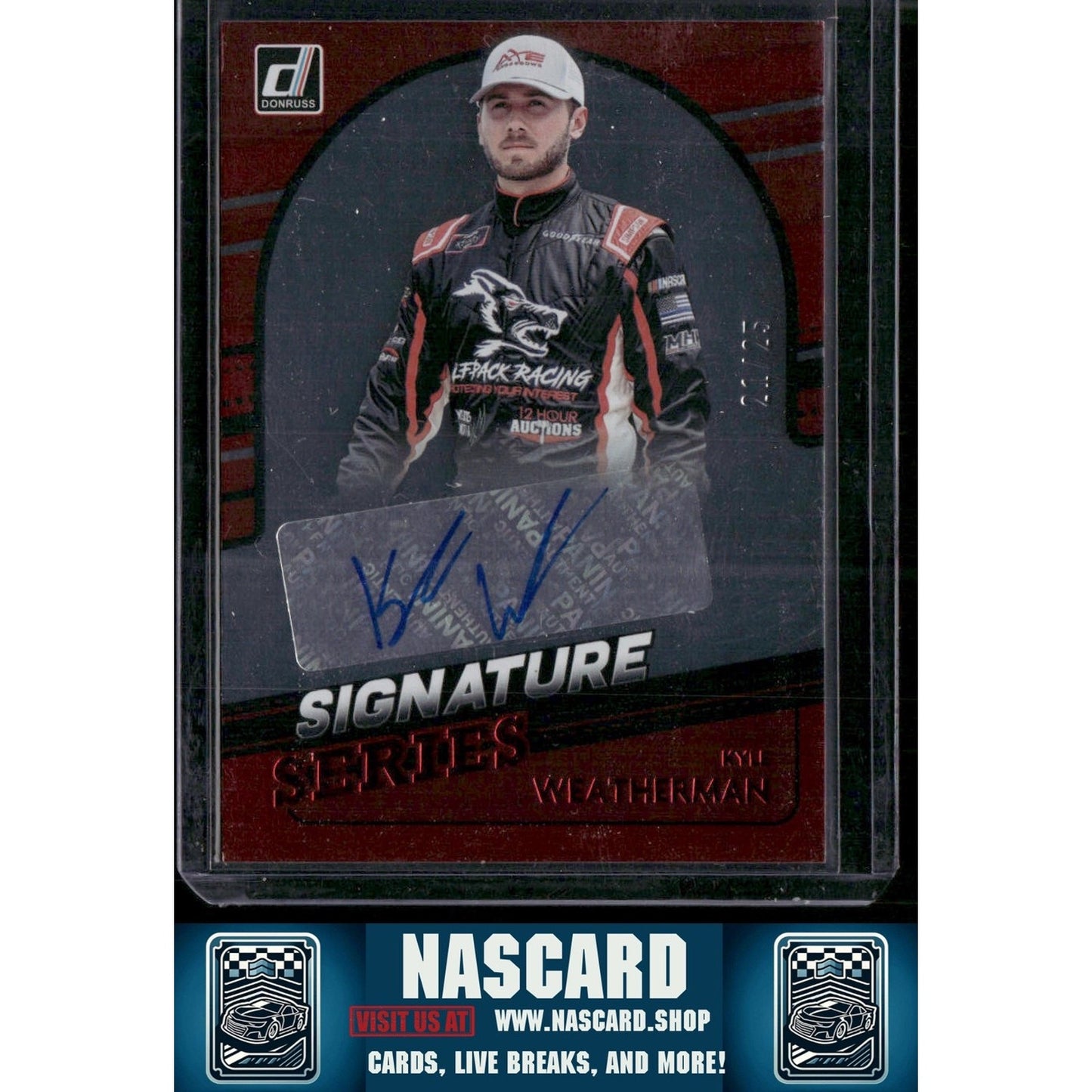 2022 Donruss #SS-KW Kyle Weatherman Signature Series Red #/25 - NASCARD.shop