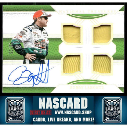 2024 National Treasures Quad Race Gear Graphs Holo Silver Bobby Labonte /25 - NASCARD.shop