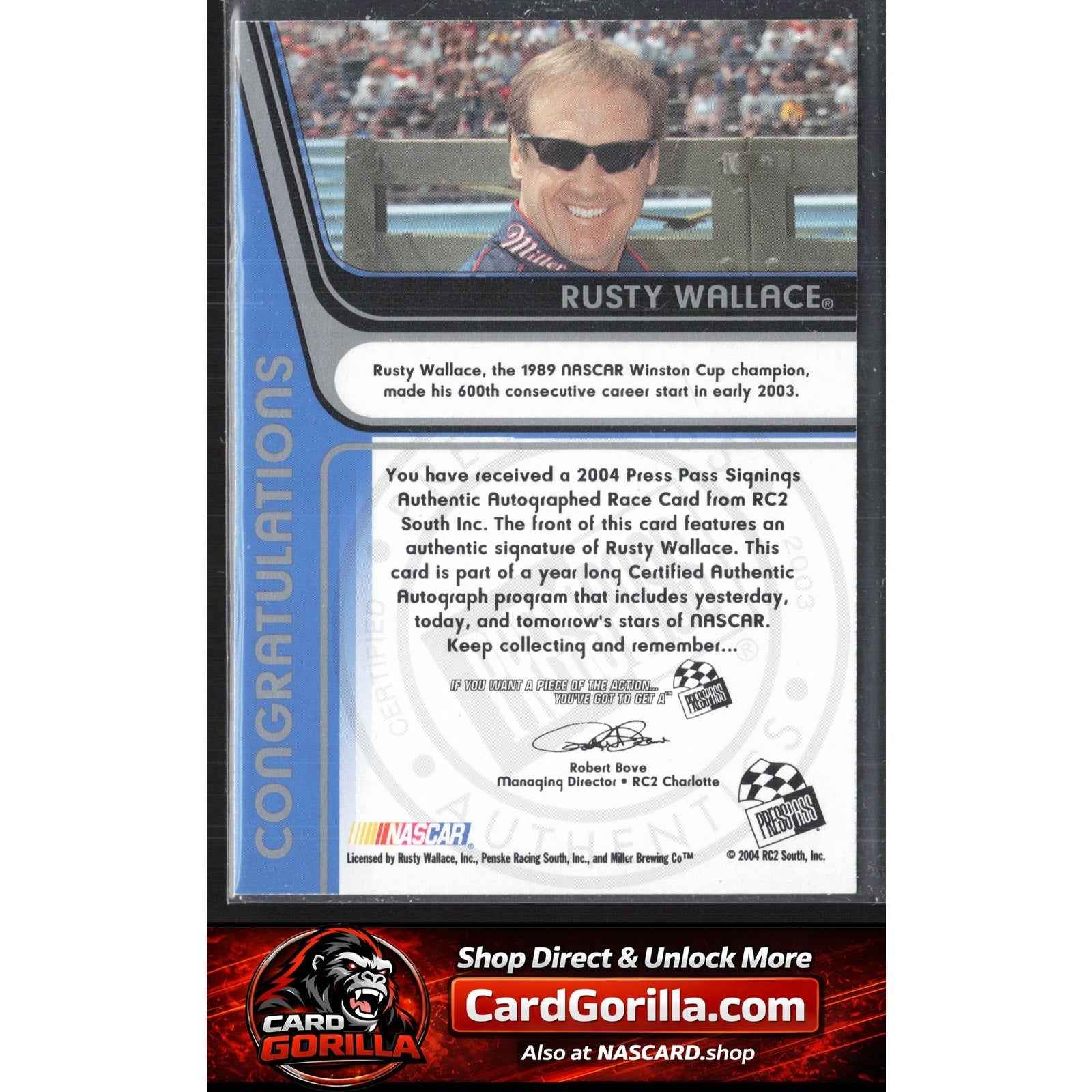 2004 Press Pass #NNO Rusty Wallace Signings