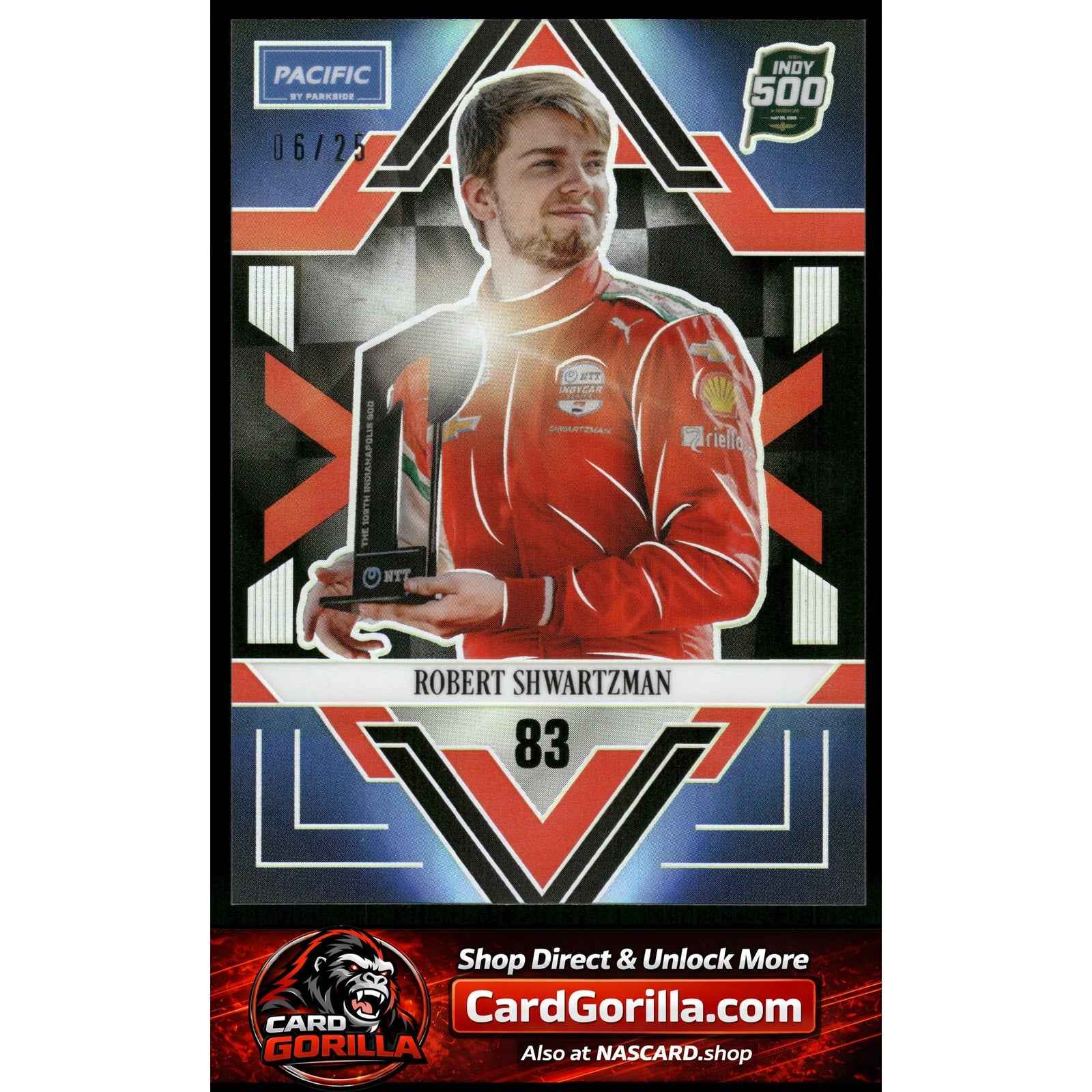 2025 Parkside Indy 500 Pacific #26 Robert Shwartzman Blue#/25