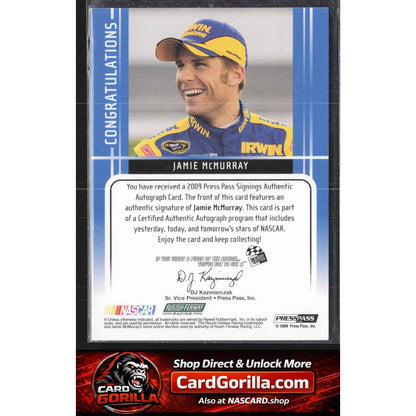 2009 Press Pass #NNO Jamie McMurray Signings Green #/15