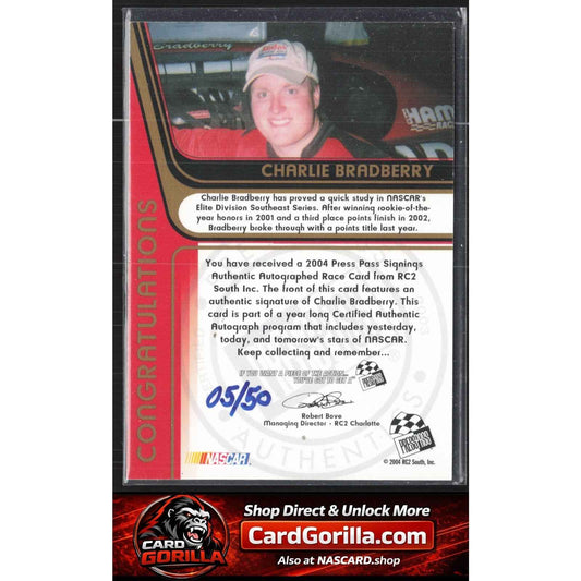 2004 Press Pass #NNO Charlie Bradberry Signings Gold #/50