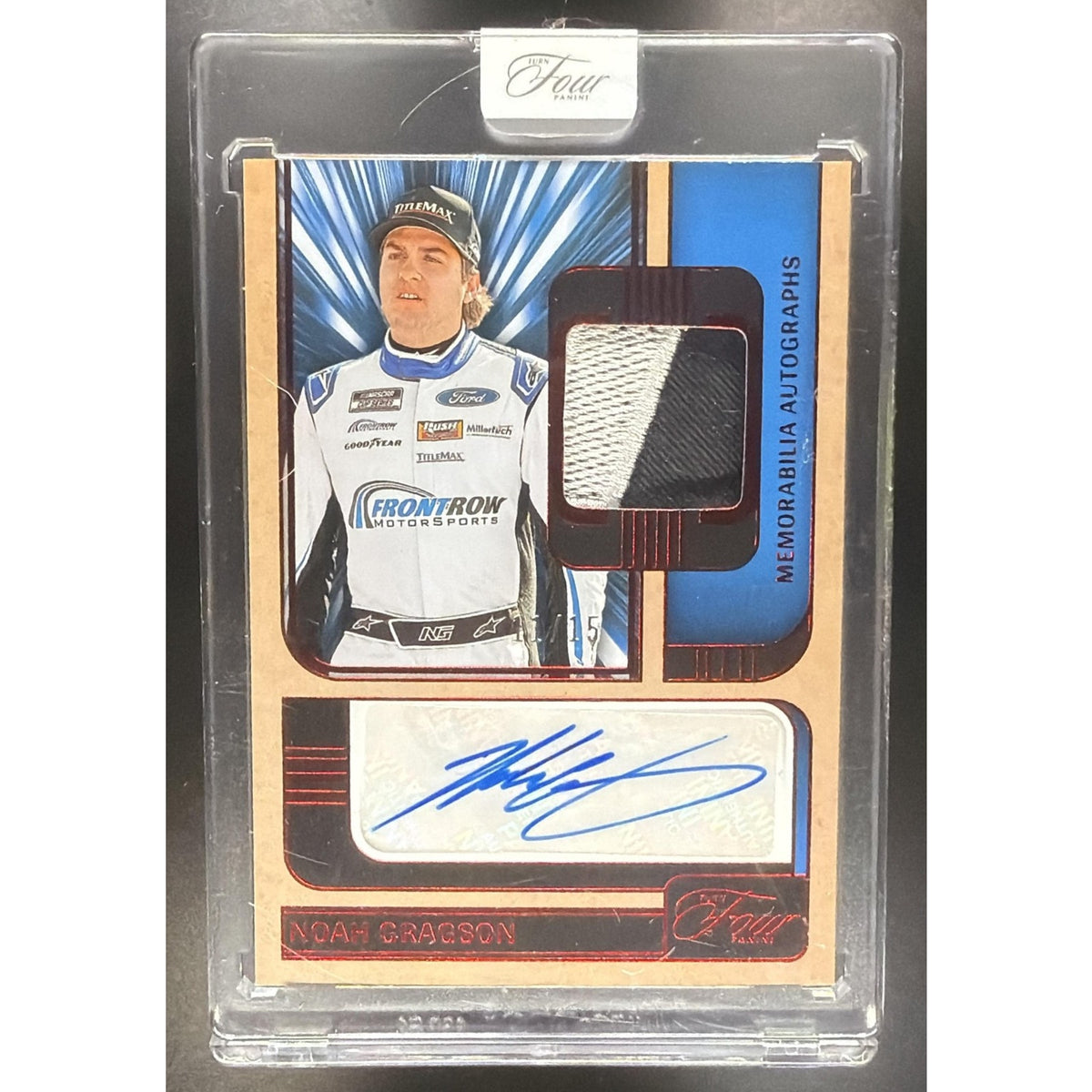 2025 Panini Turn Four NASCAR Noah Gragson #MA-NGN Memorabilia Auto Red 11/15