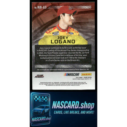 2023 Panini Prime #RUT-JLO Joey Logano Race Used Trios Firesuits Holo Gold #/25 - Card Gorilla
