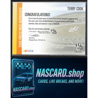 2006 Press Pass #NNO Terry Cook Autographs