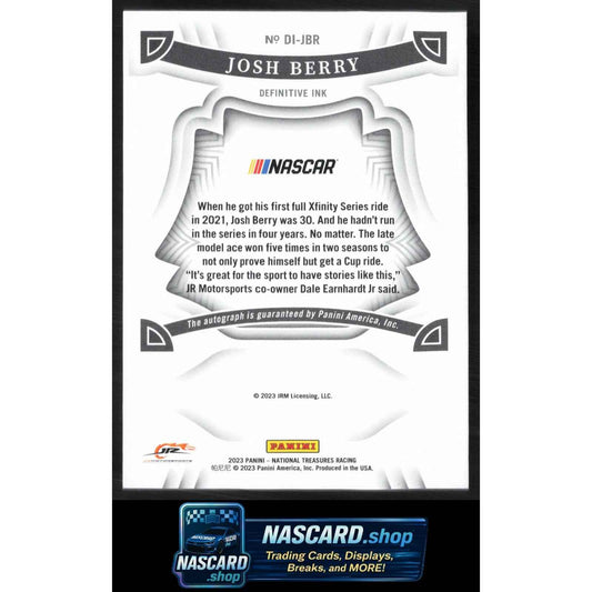 2024 Panini National Treasures Josh Berry 2023 Definitive Ink Holo Gold #/5