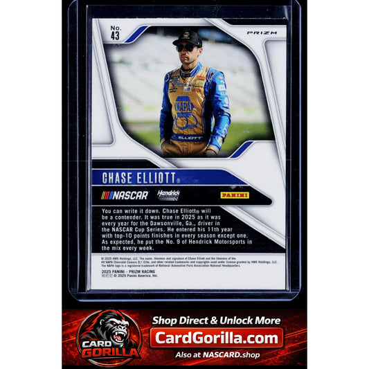 2025 Panini Prizm #43 Chase Elliott White Sparkle