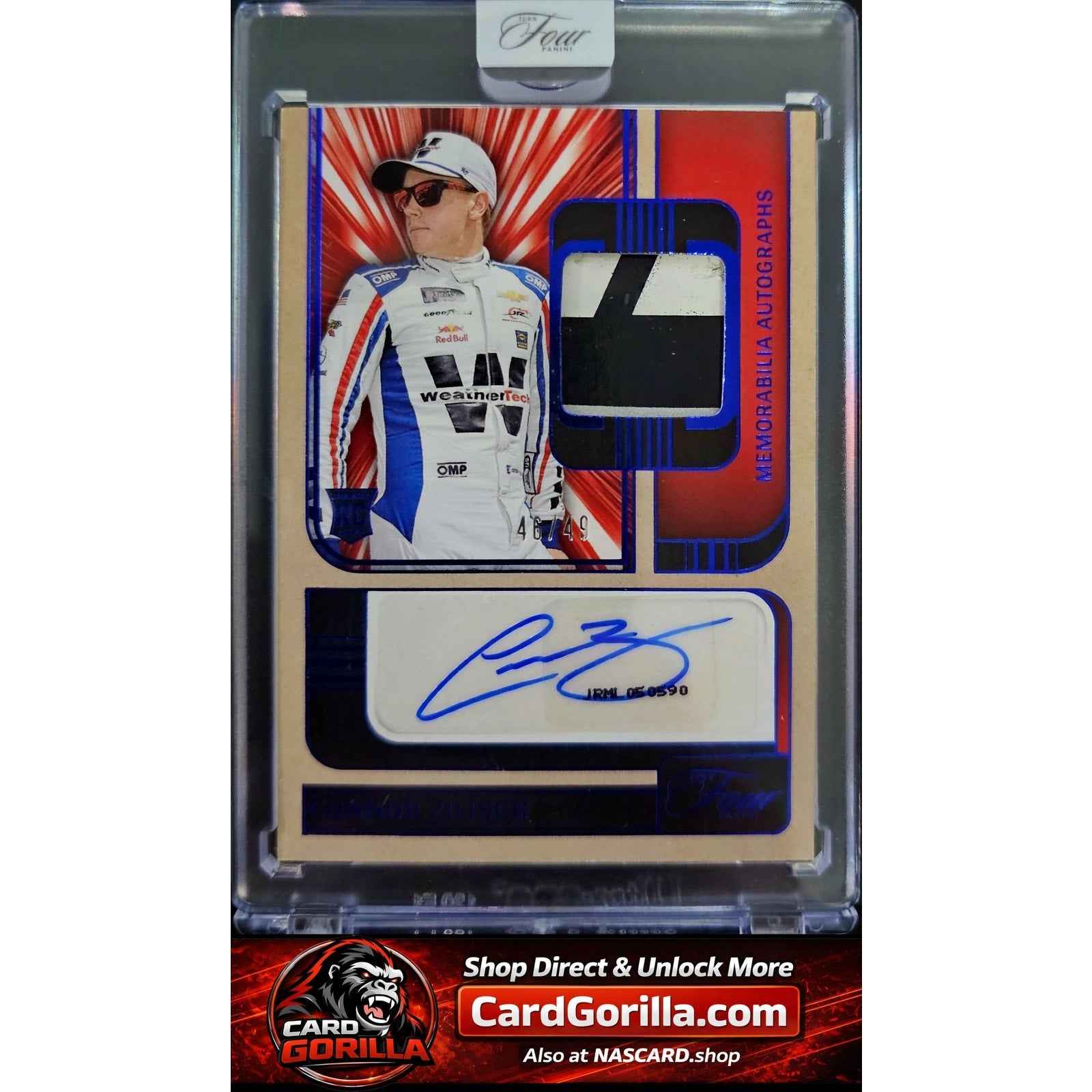 2025 Panini Turn Four #MA-CZS Connor Zilisch Memorabilia Autographs Blue #/49 RC