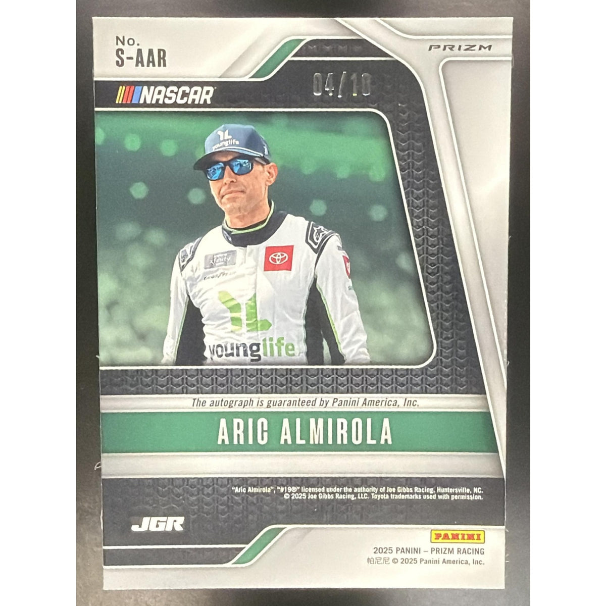 2025 Panini Prizm Racing Scripts Gold Aric Almirola 04/10