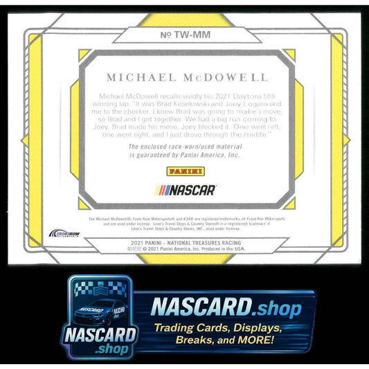 2021 Panini National Treasures #TW-MM Michael McDowell Three Wide #/50
