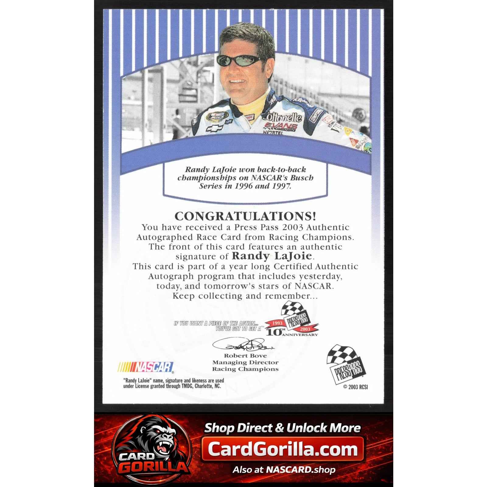 2003 Press Pass #NNO Randy LaJoie Signings
