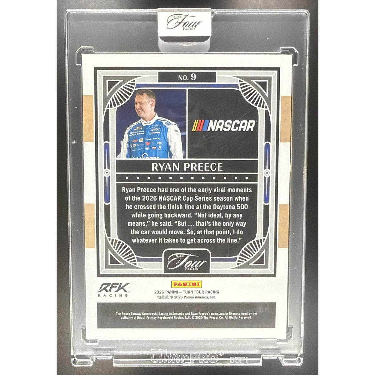 2026 Panini Turn Four Racing Ryan Preece #9 Holo Silver 2/49