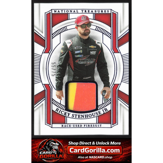 2025 Panini National Treasures Ricky Stenhouse Jr Race Used Firesuit Blue #/75
