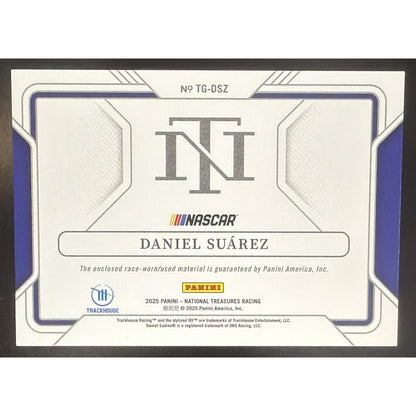 2025 Panini National Treasures Daniel Suarez #8 Track Gear Blue /75