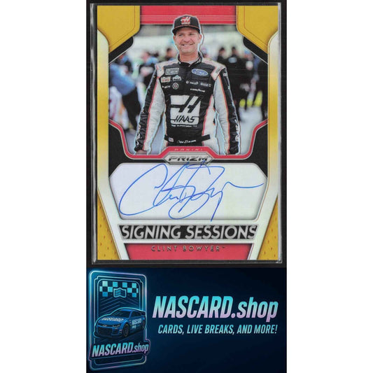 2019 Panini Prizm #SS-CB Clint Bowyer Signing Sessions Gold Prizm #/10