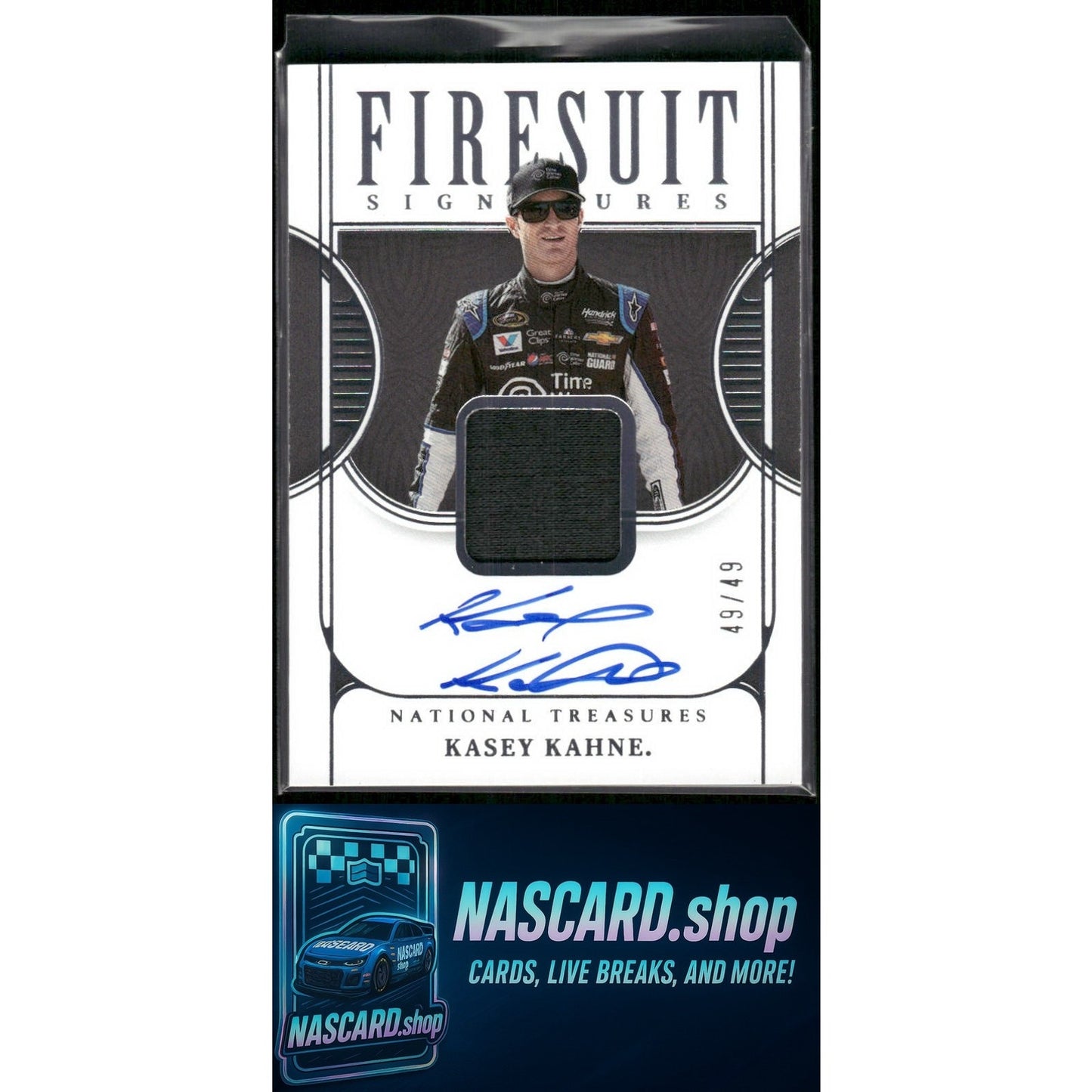 2023 Panini National Treasures Kasey Kahne Firesuit Signatures Silver #49/49