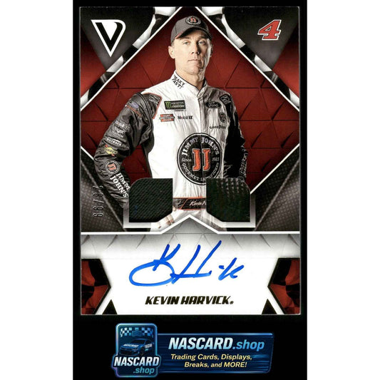 2019 Panini Victory Lane #DSS-KH Kevin Harvick Dual Swatch Signatures