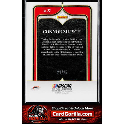 2025 Panini Select #22 Connor Zilisch Select Numbers Tie-Dye Prizms #/25