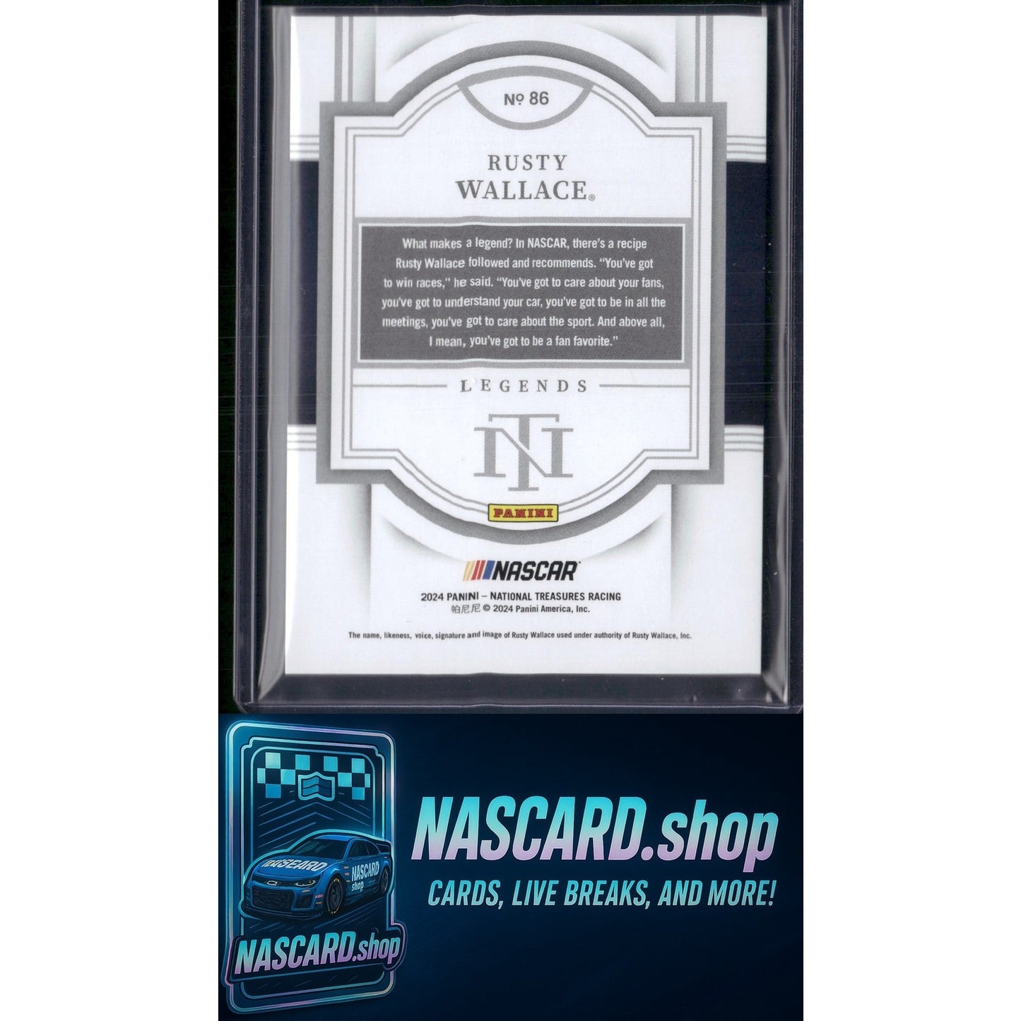 2024 Panini National Treasures #86 Rusty Wallace #/49 - NASCARD.shop