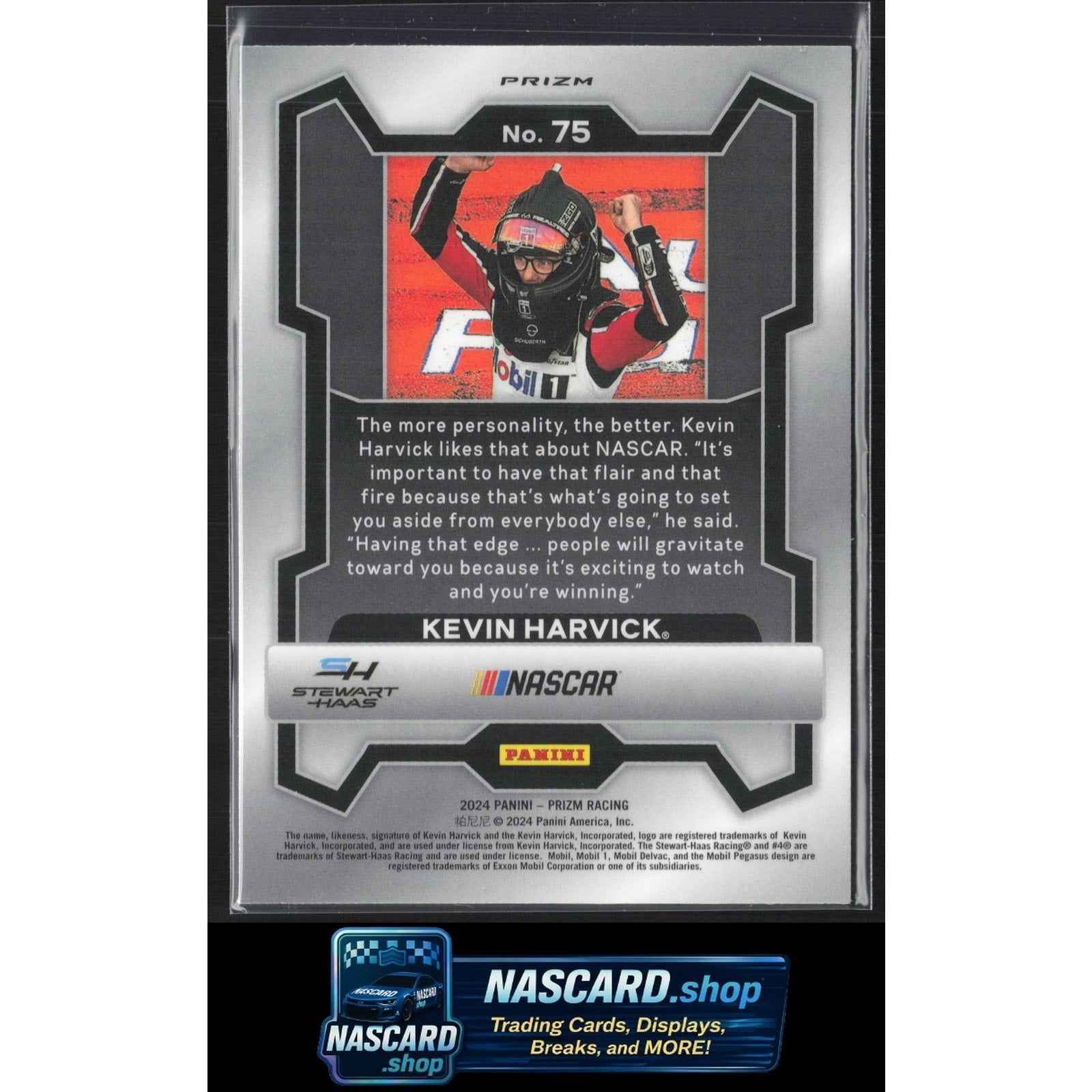2024 Panini Prizm #75 Kevin Harvick White Sparkle