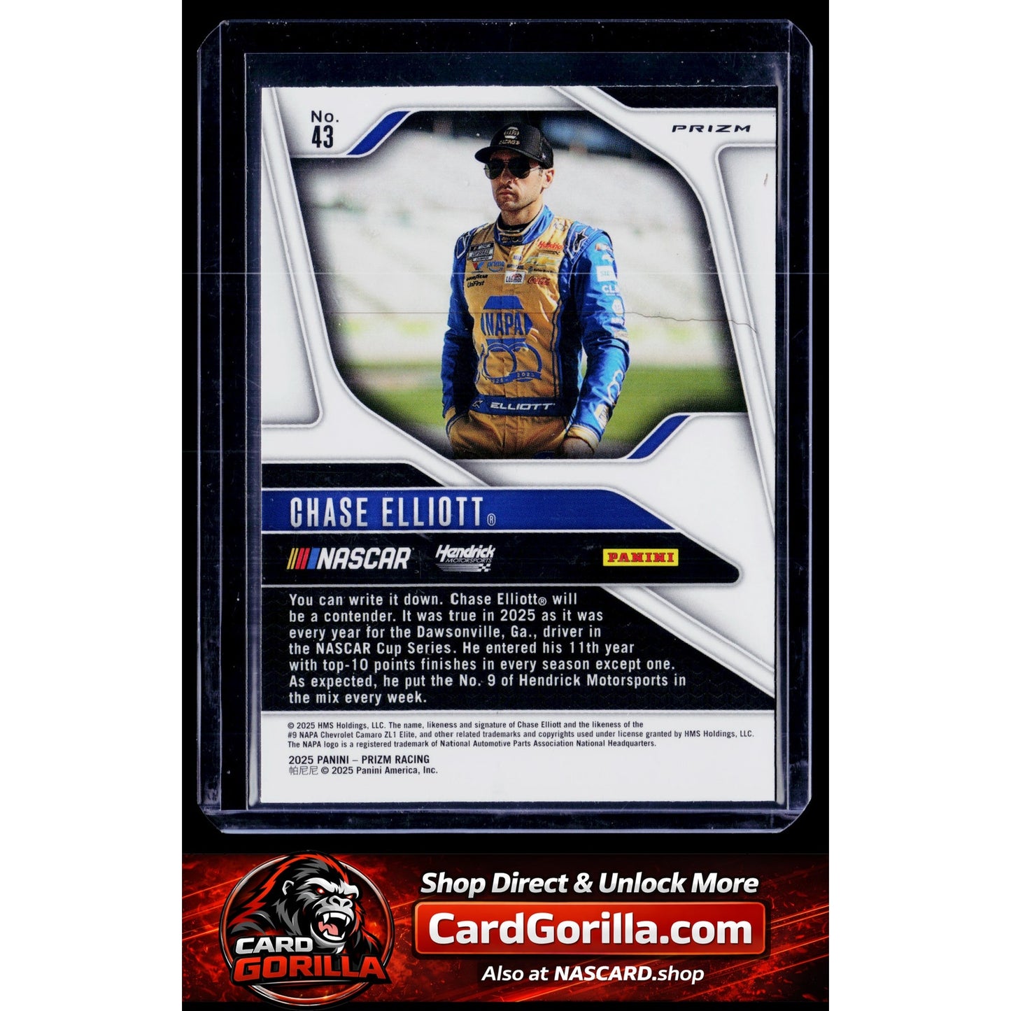 2025 Panini Prizm #43 Chase Elliott White Sparkle