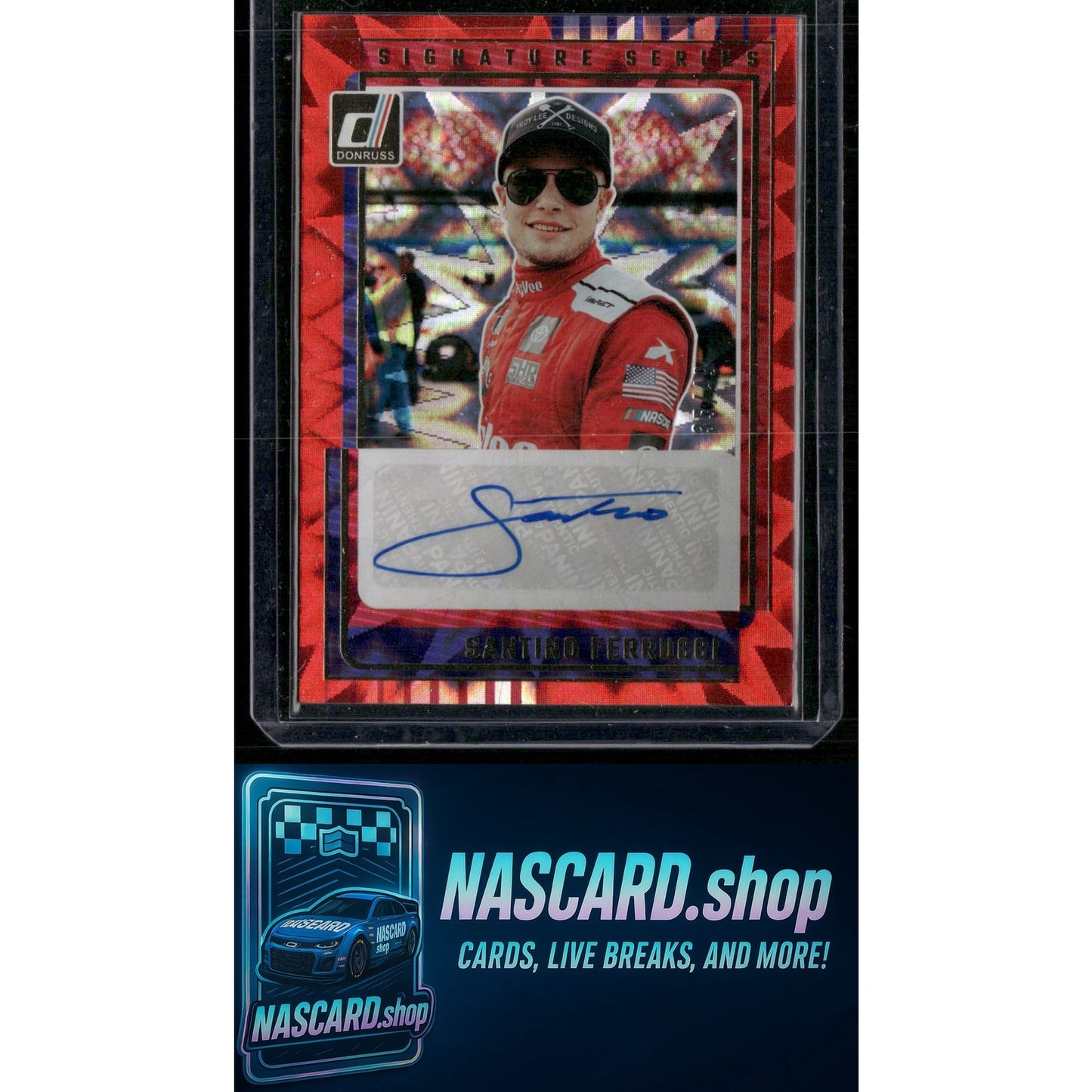 2025 Donruss #SS-SFR Santino Ferrucci Signature Series Red Xplosion #/49