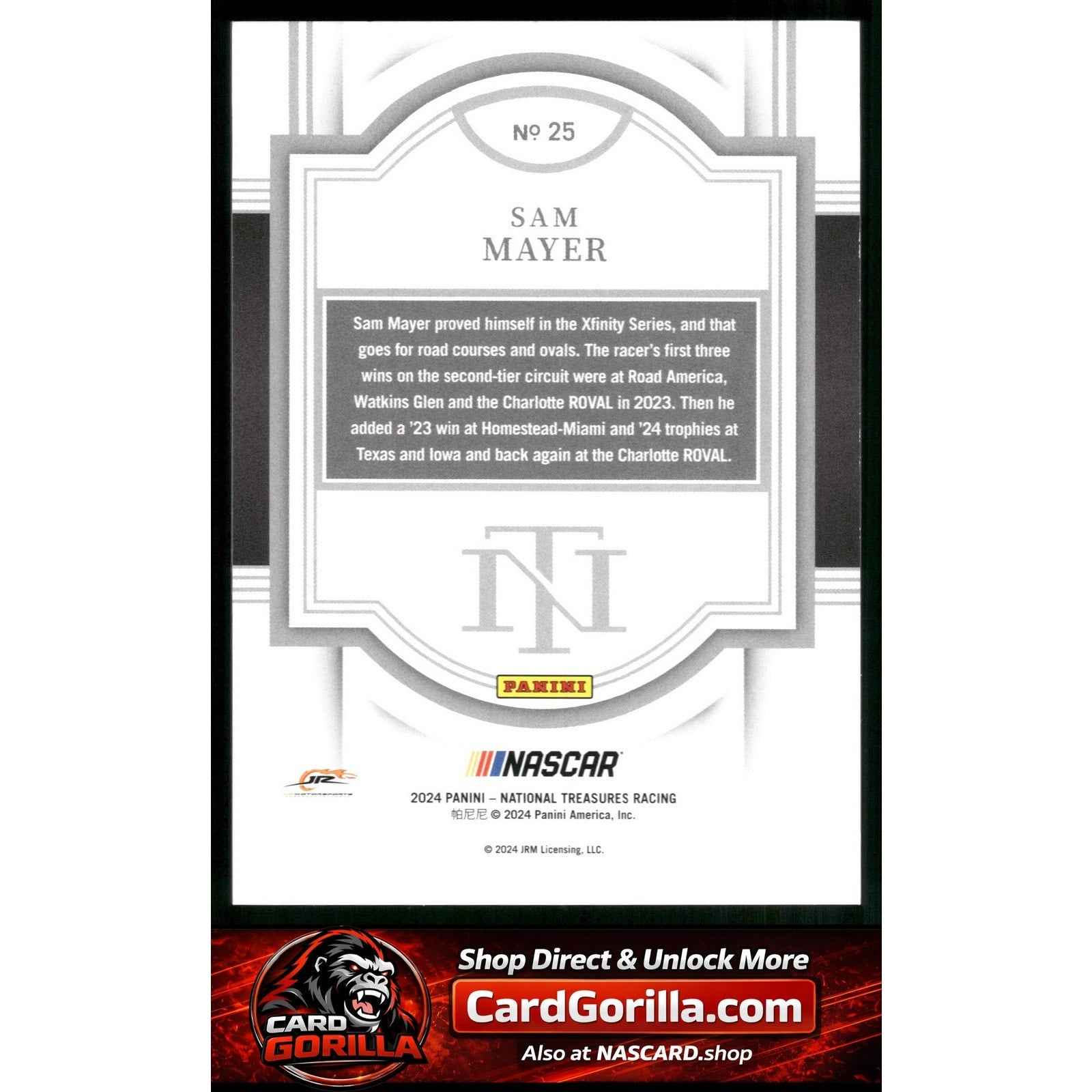 2024 Panini National Treasures #25 Sam Mayer Holo Silver #/25