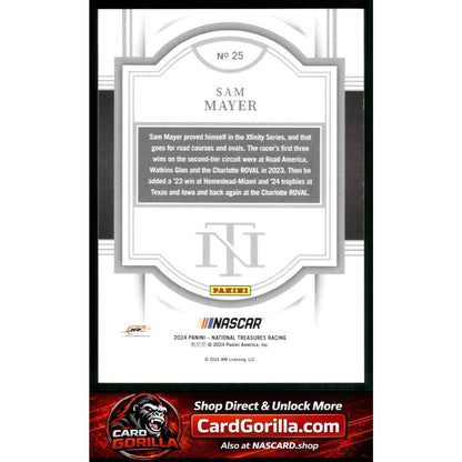 2024 Panini National Treasures #25 Sam Mayer Holo Silver #/25