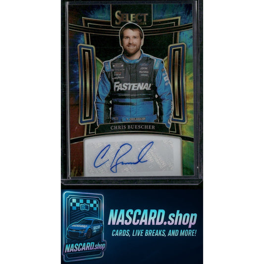 2024 Panini Select #S-CBC Chris Buescher Signatures Tie-Dye Prizms #/25