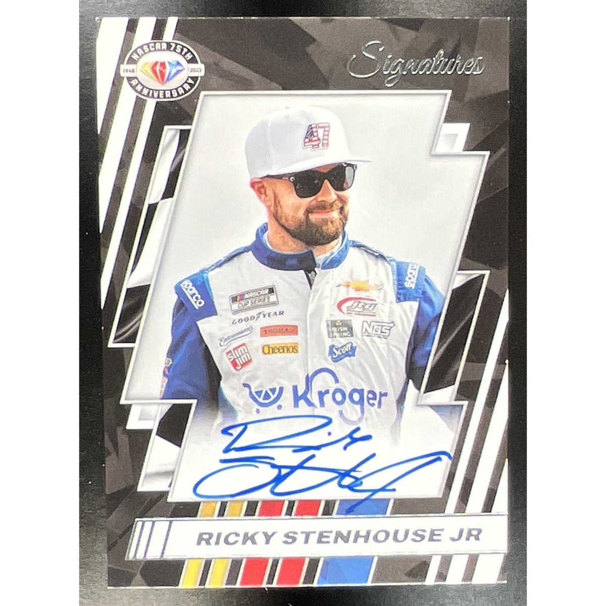2023 Panini Prime Ricky Stenhouse Jr. #75-RS NASCAR 75th Anniversary Signatures