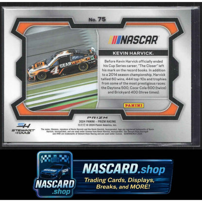 2024 Panini Prizm #75 Kevin Harvick White Sparkle