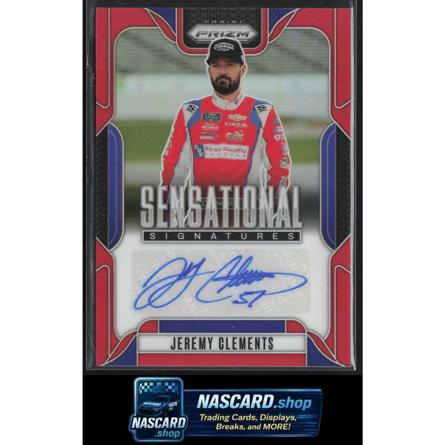 2025 Panini Prizm #SS-JCT Jeremy Clements Sensational Signatures Red #/99