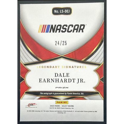 2025 Panini Select Dale Earnhardt Jr #1 Legendary Signatures Tie-Dye Prizm /25