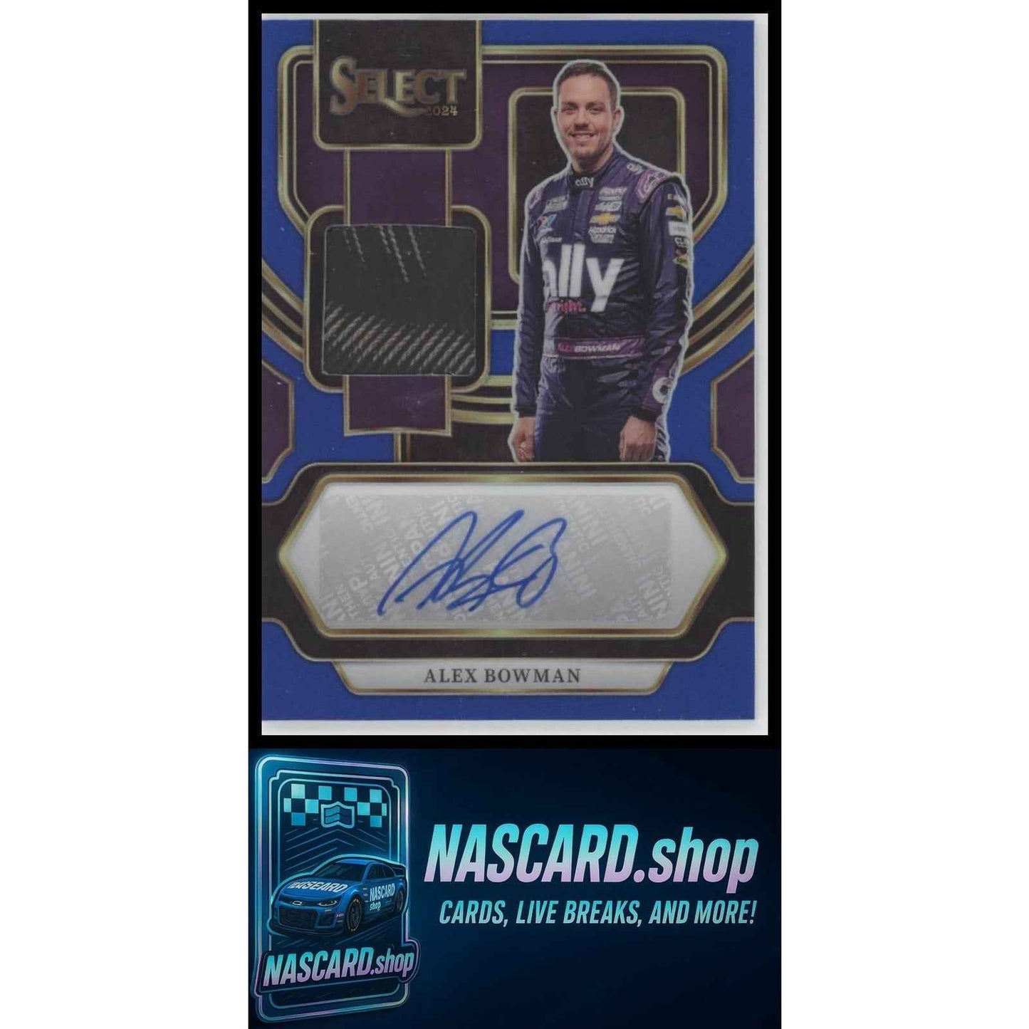 2024 Panini Select #AM-ABM Alex Bowman Autographed Memorabilia Blue Prizms #/35