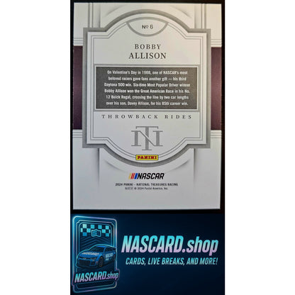 2024 Panini National Treasures #6 Bobby Allison Throwback Rides Gold Holo #/10