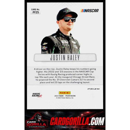 2023 Panini Prizm #PF25 Justin Haley Prizm Flashbacks