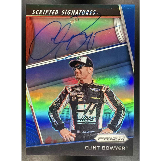 2018 Panini Prizm Clint Bowyer #SS-CB Scripted Signatures Red White and Blue /60
