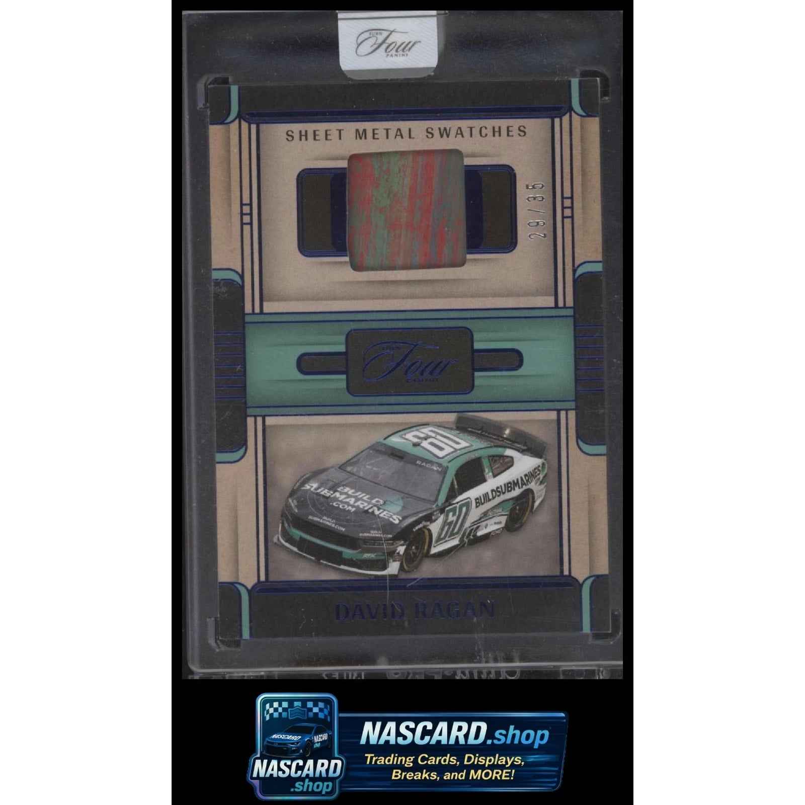 2025 Panini Turn Four #SWS-DRG David Ragan Sheet Metal Swatches Blue #/35