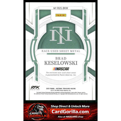 2025 Panini National Treasures Brad Keselowski Race Used Sheet Metal #/99