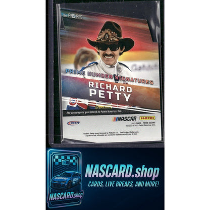 2023 Panini Prime Richard Petty Die Cut Prime Number Signatures Red #/25 - NASCARD.shop