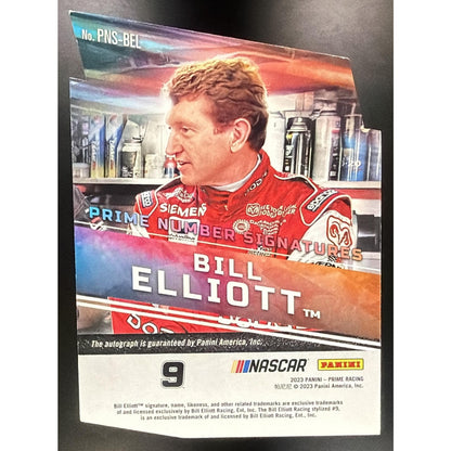 2023 Panini Prime Bill Elliott #PNS-BEL Die Cut Number Signatures Red 6/50 Auto